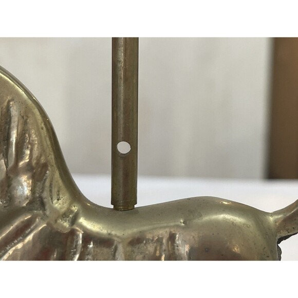 SOLD- R.O.C. Taiwan Vintage Solid Brass Rocking Horse Pony Candle Holder - Picture 9 of 12